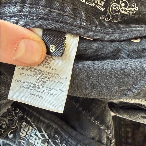 Express Charcoal Jeans with Animal Print Accent - Picture 6 of 6